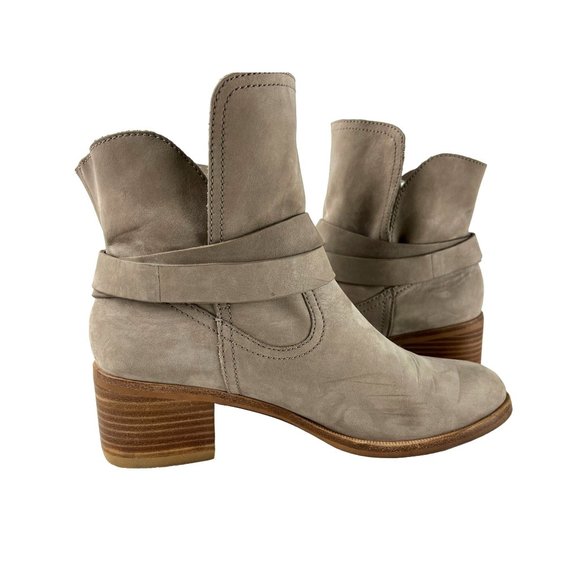 UGG Elora Sahara Grey Suede Leather Ankle Boots, Women's Size 10 - Picture 2 of 16